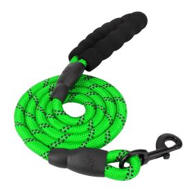 5FT Dog Leash Dog Training Walking Lead w/ Foam Handle Highly Reflective Treads Strong Nylon Dog Rope For Small Medium Dogs (Dog health: Green)