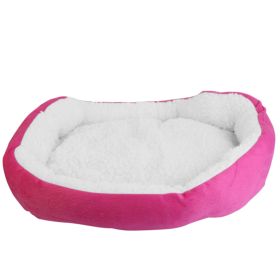 Pet Dog Bed Soft Warm Fleece Puppy Cat Bed Dog Cozy Nest Sofa Bed Cushion For S/M Dog (Dog health: Pink)