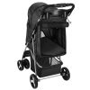 4 Wheels Pet Stroller Foldable Carrier Strolling Cart Travel Jogger Pet Stroller with Removable Liner Storage Basket for Dog Cat