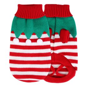 Pet Christmas Turtleneck Sweater Dog Cat Christmas Clothes Snowman Stripes Costume Winter Holiday Sweater for Small Medium Kitten Puppy Cats Dogs (Dog health: Furball_L)