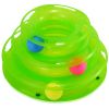 Cat Track Tower Toys 4-Layer Ball Track Interactive Cat Toys Electric Rotate Butterfly Birds