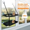 Indoor Window Hammock for Cat Double Layer Perch Bed Powerful Suction Cup up to 55LBS Capacity Breathable Mesh Window Mounted Cat Bed