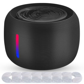 2.5L 84.54OZ Pet Water Fountain Smart Pet Drinking Fountain with LED Light 7 Pack Replaceable Filters Water Level Quiet Pump Dry-Run Protection Cat Do (Dog health: Black)