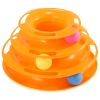 Cat Track Tower Toys 4-Layer Ball Track Interactive Cat Toys Electric Rotate Butterfly Birds