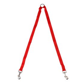 Double Dogs Leash Two Dogs Leash No-Tangle Dual Dogs Lead Metal Coupler Dog Walking Training Leash Pet Leashes for 2 Dogs (Dog health: Red)