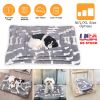 Dog Bed Mat Comfortable Flannel Dog Crate Pad Reversible Cushion Carpet Machine Washable Pet Bed Liner with Bone Patterns Dual-Side Usage for M/L/XL D