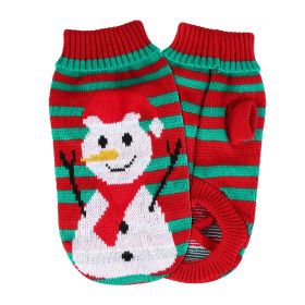 Pet Christmas Turtleneck Sweater Dog Cat Christmas Clothes Snowman Stripes Costume Winter Holiday Sweater for Small Medium Kitten Puppy Cats Dogs (Dog health: Snowman_S)