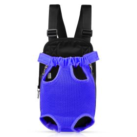 Dog Carrier Backpack Legs Out Front Pet Backpack Carrier Travel Bag Adjustable Shoulder Straps for Hiking Camping Shopping Biking (Dog health: Blue_L)
