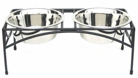 Regal Double Elevated Feeder (Dog health: Medium/Black)