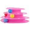Cat Track Tower Toys 4-Layer Ball Track Interactive Cat Toys Electric Rotate Butterfly Birds