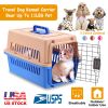 Travel Dog Kennel Carrier Handheld Pet Crate Cage Cat Rabbit Carrier Box w/ 11lbs Max Load Safety Squeeze Latch