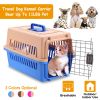 Travel Dog Kennel Carrier Handheld Pet Crate Cage Cat Rabbit Carrier Box w/ 11lbs Max Load Safety Squeeze Latch