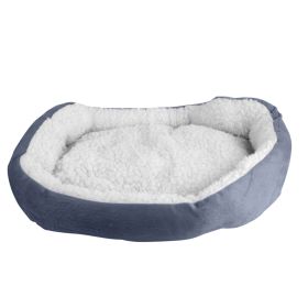 Pet Dog Bed Soft Warm Fleece Puppy Cat Bed Dog Cozy Nest Sofa Bed Cushion For S/M Dog (Dog health: Grey)