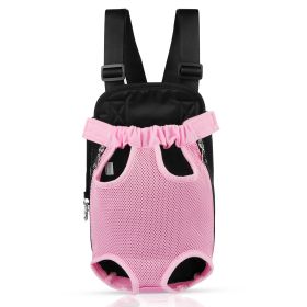 Dog Carrier Backpack Legs Out Front Pet Backpack Carrier Travel Bag Adjustable Shoulder Straps for Hiking Camping Shopping Biking (Dog health: Pink_L)