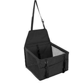 Dog Booster Car Seat Foldable Dog Booster Seat Pet Travel Carrier w/ Clip-on Safety Leash Zipper Storage Pocket for Small Medium Pets Up to 20Lbs (Dog health: Black)