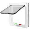 Cat Door Pet Gate 4 Way Locking Flap Door Quiet Interior Exterior Door For Cat Dog Easy To Install On Door Window w/ 4 Size For Optional