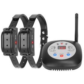 328FT Electric Wireless Dog Fence System With GPS Location Monitor Collar Receiver Rechargeable Beep Vibration Fence System for Small Medium Large Dog (Dog health: 2Collar)