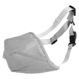 Pet Muzzle Mask Soft Mesh Muzzle Adjustable Dog Mouth Cover with Breathable Mesh Adjustable Neck Forehead Strap for Anti Biting Barking Chewing (Dog health: Grey_L)