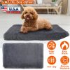 Dog Bed Soft Plush Cushion Cozy Warm Pet Crate Mat Dog Carpet Mattress with Long Plush for S/M Dogs
