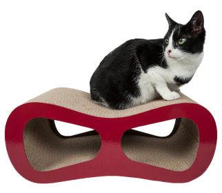 Pet Life Modiche Ultra Premium Modern Designer Lounger Cat Scratcher (Color: Red)