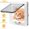 Cat Door Pet Gate 4 Way Locking Flap Door Quiet Interior Exterior Door For Cat Dog Easy To Install On Door Window w/ 4 Size For Optional