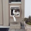 Cat Door Pet Gate 4 Way Locking Flap Door Quiet Interior Exterior Door For Cat Dog Easy To Install On Door Window w/ 4 Size For Optional