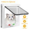 Cat Door Pet Gate 4 Way Locking Flap Door Quiet Interior Exterior Door For Cat Dog Easy To Install On Door Window w/ 4 Size For Optional