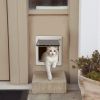 Cat Door Pet Gate 4 Way Locking Flap Door Quiet Interior Exterior Door For Cat Dog Easy To Install On Door Window w/ 4 Size For Optional