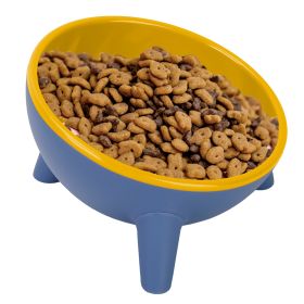 Raised Tilted Elevated Cat Food Bowl Pet Backflow Prevention Water Dish Feeding Bowl for Cats Small Dogs (Dog health: Yellow)