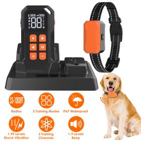 2 In 1 Wireless Electric Dog Fence With Training Collar IP67 Waterproof Pet Beep Vibration Shock Boundary Containment System for Small Medium Large Do (Dog health: 1Collar)
