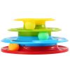 Cat Track Tower Toys 4-Layer Ball Track Interactive Cat Toys Electric Rotate Butterfly Birds
