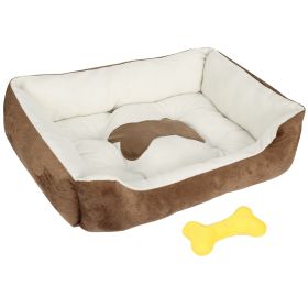 Pet Dog Bed Soft Warm Fleece Puppy Cat Bed Dog Cozy Nest Sofa Bed Cushion Mat For S/M Dog (Dog health: Brown_XL)