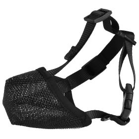 Pet Muzzle Mask Soft Mesh Muzzle Adjustable Dog Mouth Cover with Breathable Mesh Adjustable Neck Forehead Strap for Anti Biting Barking Chewing (Dog health: Black_L)