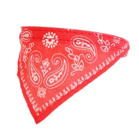 Adjustable Bandana Leather Pet Collar Triangle Scarf (Dog health: Red_S)