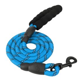 5FT Dog Leash Dog Training Walking Lead w/ Foam Handle Highly Reflective Treads Strong Nylon Dog Rope For Small Medium Dogs (Dog health: Blue)