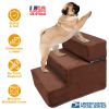 Dog Stairs Pet Step For Bed Couch Sofa Car 3 Steps Soft Foam Detachable Dogs Cats Climb Ladder