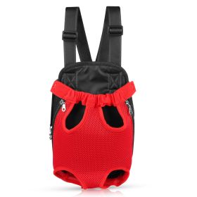 Dog Carrier Backpack Legs Out Front Pet Backpack Carrier Travel Bag Adjustable Shoulder Straps for Hiking Camping Shopping Biking (Dog health: Red_M)