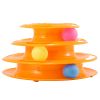 Cat Track Tower Toys 4-Layer Ball Track Interactive Cat Toys Electric Rotate Butterfly Birds