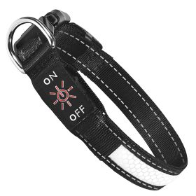 Light Up Dog Collar LED Dog Collar Safety Night Glowing Dog Collar with 9 Light Colors IPX7 Waterproof USB Rechargeable S/M/L (Dog health: L)