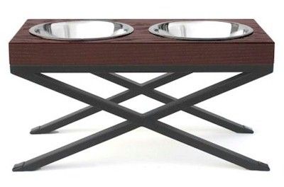 Woodsman Double Raised Dog Bowl (Dog health: Small)